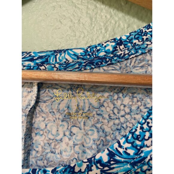 NWT Lilly Pulitzer Women's Belden Elbow Blue Blooming Sleeve Midi‎ Dress Size XL - Picture 5 of 9